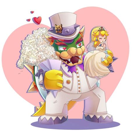 bowser jr and peach|bowser and peach get married.